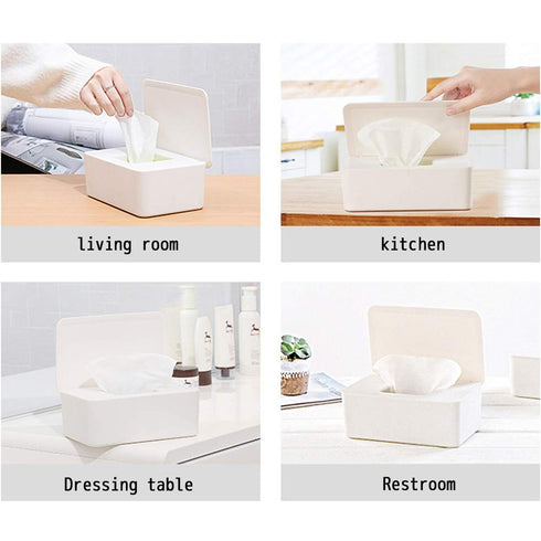 Onebycitess Baby Wipes Dispenser, Baby Wipes Case Holder Keeps Diaper Wipes Fresh Non-Slip Wipe Container Three-Layer