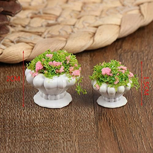 4 Pcs Dollhouse Potted Plants,Miniature Artificial Plant Bonsai,Mini Flowerpot,Miniature Dollhouse Kit,Doll House Mini Plant,for 1:12 Dollhouse Decor, zgdYT67D1