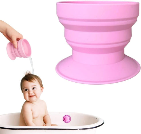 Tubby cup TubbyCup Toddler Bath Rinse Cup Easy Hair Rinsing Without Tears, Suction Base Sticks to Tub, Soft Collapsible