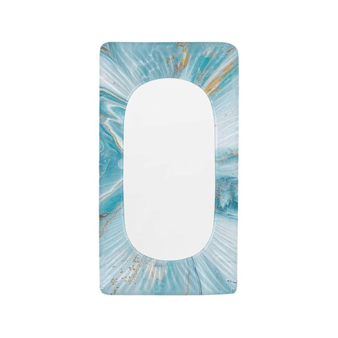 Teal Marble Diaper Change Table Covers Washable Changing Pad Cover for Baby Easy to Install Baby Nursery Diaper