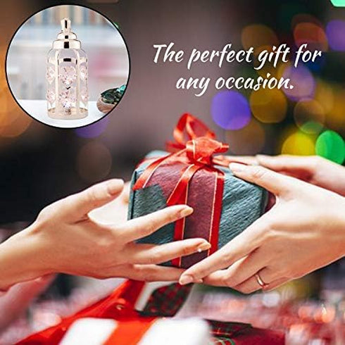 Matahi Silver Plated Crystal Studded Baby Bottle Ornament with Light Pink Crystals - Great Gift for Baby Shower, New