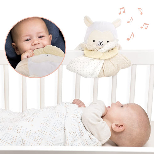 Lulyboo Lovey Baby Sleep Soother & Teether - Plush Security Blanket with Music, White Noise, Vibration, Detachable