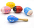 Wooden Easter Eggs Shakers Toys, Maracas Kids Hand Percussion Shakers for Party Favors, 4 Pack Easter Eggs with Shaker