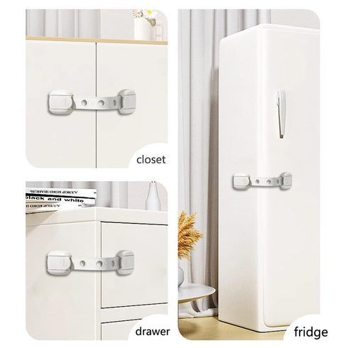 Generic (3 Pack) 3 (Pack 1)) Child Safety Strap Locks Baby Locks for Cabinets and Drawers, Toilet, Fridge & More.