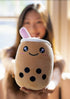 Original Boba Tea Reversible Plush, Happy to Mad Boba