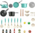 Bruvoalon 32Pcs Kids Play Kitchen Toys Set - Toddlers Pretend Cooking Playset with Pots, Pans, Utensils, Foods