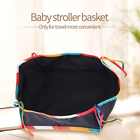Baby Stroller Basket, Under Stroller Storage Organizer Bag, Solid Oxford Fabric for Pushchair