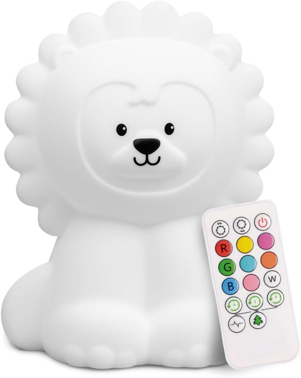 Lumipets Remote Control Silicone Night Light for Kids - Lion Design with