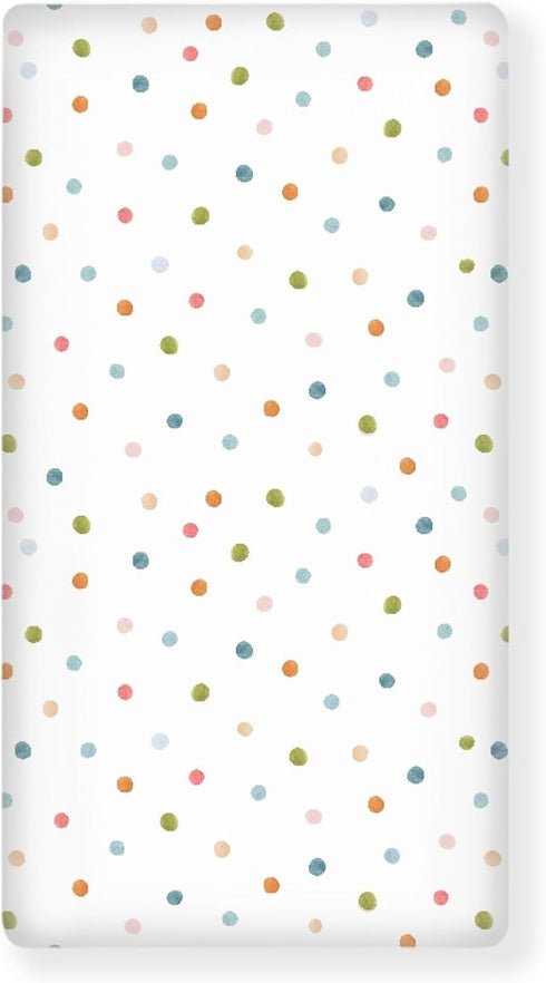 JEPFEIXIA Colorful Polka Dot Fitted Crib Sheet for Boys Girls Beautiful Watercolor Pastel