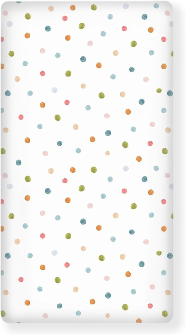 JEPFEIXIA Colorful Polka Dot Fitted Crib Sheet for Boys Girls Beautiful Watercolor Pastel