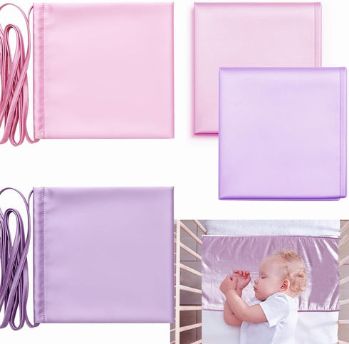 Okueejur 2 Pcs Satin Bassinet Sheet Baby Hair Protect Soft Silk Feeling Sheet