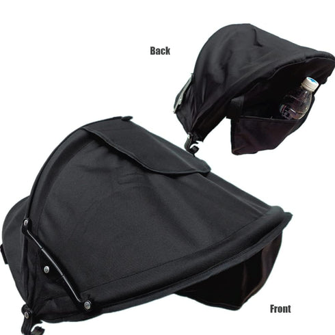 Stroller Sun Shade Cover Stroller Sun Canopy Awning for Pushchair Pram Baby Buggy Parasol Sun Umbrella with Pockets Mesh Window Adjustable Retractable