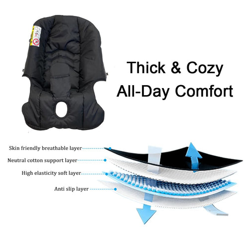 Feliliber 600D Stroller Replacement Seat Cushion Compatible with Doona Car Seat Strollers, Textile (Black)