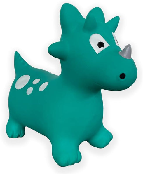 Green Dinosaur Bounce & Ride-on Inflatable Hopper Toy for Toddlers with Pump