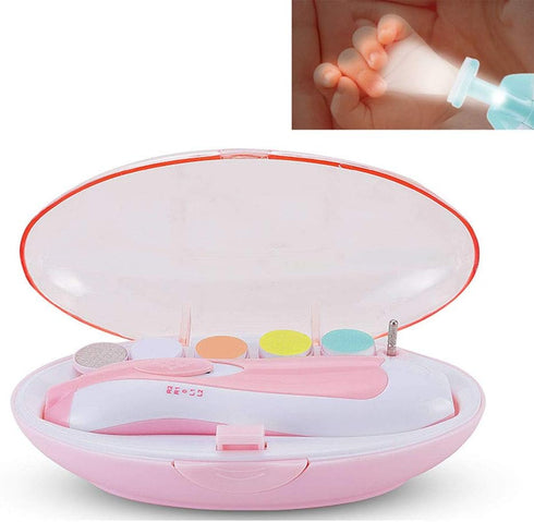 HANGER Nail File Electric Baby Nail Trimmer File with Light - 6 Grinding Heads Safe
