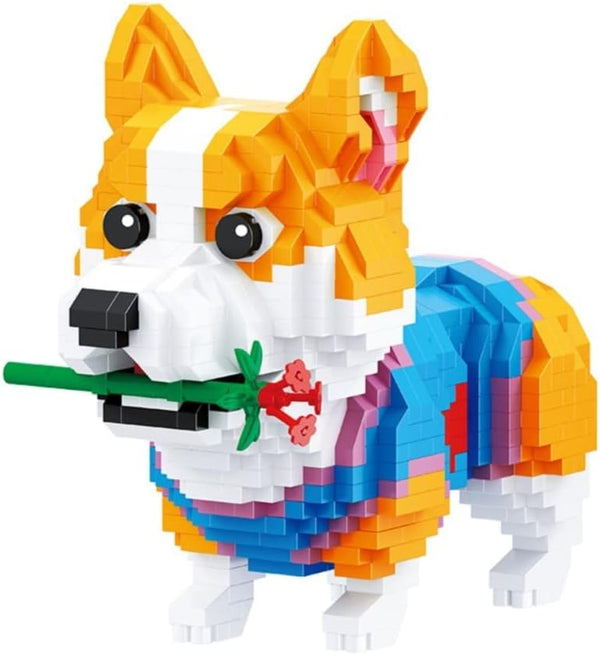 Mini Building Blocks Animal Set, DIY Micro 3D Toy Bricks (Corgi 997pcs)