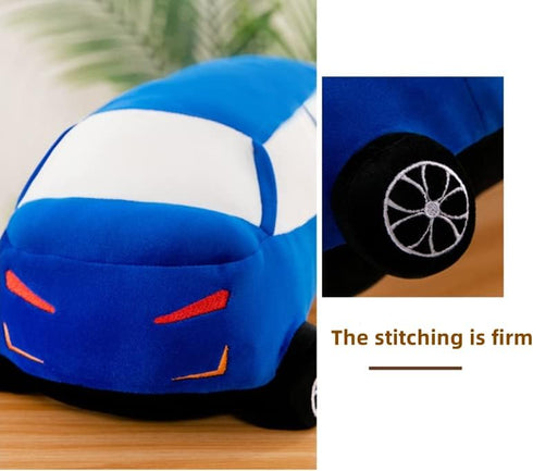 XIZHI Cute Tractor Plush Toy - Soft Stuffed Car Pillow, Long Sedan Blue Plushie Gifts for Kids Birthday