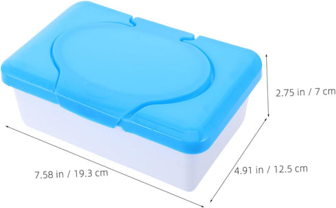 Unomor Lightweight Diaper Wipe Holder - Compact Refillable Container with Lid in Blue