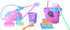 Set 7-11.5 inch E-TING Miniature Mop Dust Pan, Brush, Broom, Plastic Bucket Doll Housework Cleaning Supplies Tools