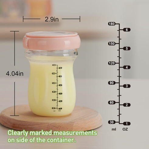 Gen.3 0m+ 6.3oz/180ml) haakaa Glass Baby Food Storage Jar- Food Storage Container Airtight Lid-Wide Neck Baby Bottle
