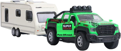 Metanyl Pickup Truck Trailer Towing Toy Camper 2 in 1 Playset RV Motorhome