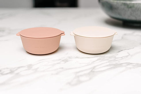 2 Pack Silicone Bowls with Lids: BPA Free, Safe for Dishwasher, Microwave, and Freezer for Babies