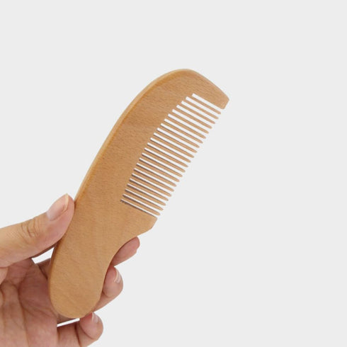 Set 2pcs Set ERINGOGO Bath Comb and Head Massage Brush for Newborns, Natural Wool Bristles with Wooden Handle, Scalp