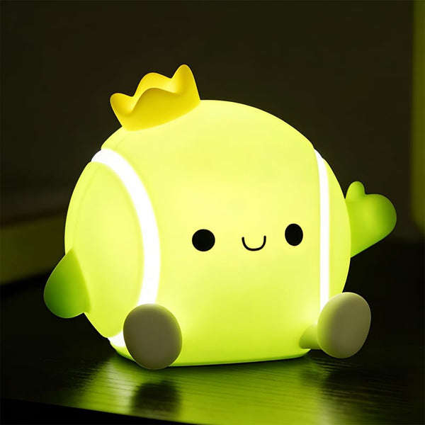 Tennis Nursery Night Light,LED Squishy Silicone Lamp,2 Levels Dimmable Bedroom Nightlight for