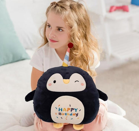12 Inch Soft Penguin Plush Hugging Pillow - Cute Birthday Penguin Stuffed Animal for Kids, Valentine, Christmas