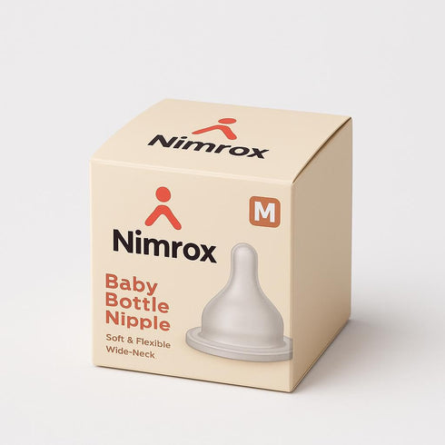Generic Nimrox Baby Bottle Nipple - Soft Silicone, Anti-Colic, Medium Flow, BPA-Free