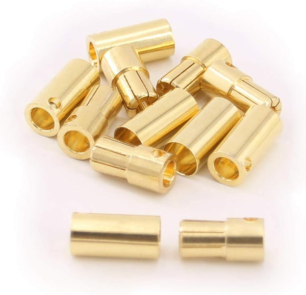 6 Pairs Gold Plated Male and Female Bullet Banana Connectors 6.5mm for DIY RC Battery ESC Motor (C118-6)