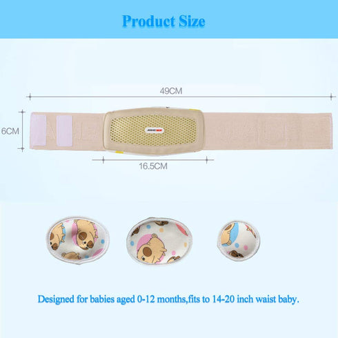 Baby Hernia Belt Umbilical Truss, Adjustable Navel Band for Newborns, Belly Button Band, Medium (Grey)