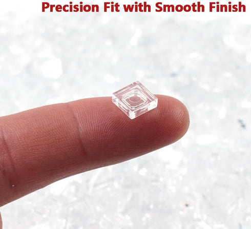 11 1500pcs WSRYLTCH Clear Dots Tile Flat - Transparent Classic Bricks Parts and Pieces, MOC Building Blocks Smooth