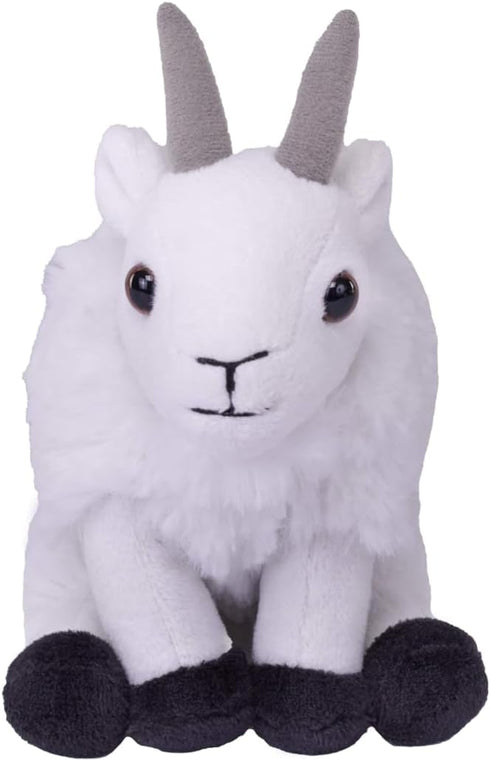 Wild Republic Pocketkins Eco Mountain Goat, Stuffed Animal, 5 Inches, Plush Toy, Made from Recycled Materials, Eco Friendly