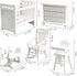 White Wooden Nursery Bedroom Dollhouse Furniture Set (5pcs) 1:12 Scale, Non-Toxic Paint