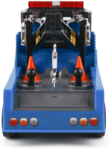 15" Winch 3+ Mighty Fleet Mighty Motorized Tow Truck Toy Vehicle with Lights, Sounds, Working & Traffic Cones Batteries