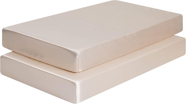 Satin Crib Sheets 2-Pack for Babies & Toddlers Soft, Gentle on Hair