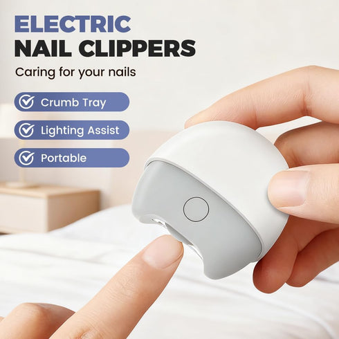 generic 2026 2 Trimmer New Electric Automatic Nail Clipper with Light Speeds Magnetic Cover Nail Scraps Storage USB