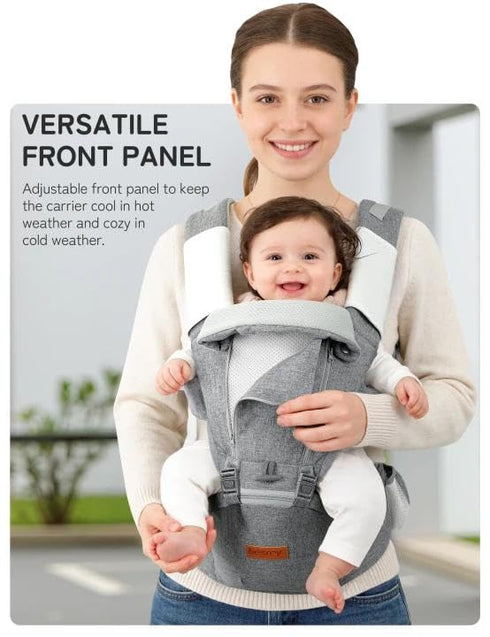 6-in-1 besrey Ergonomic Baby Carrier with Hip Seat, No Back Pain Support, Breathable Mesh, Positions, Newborn