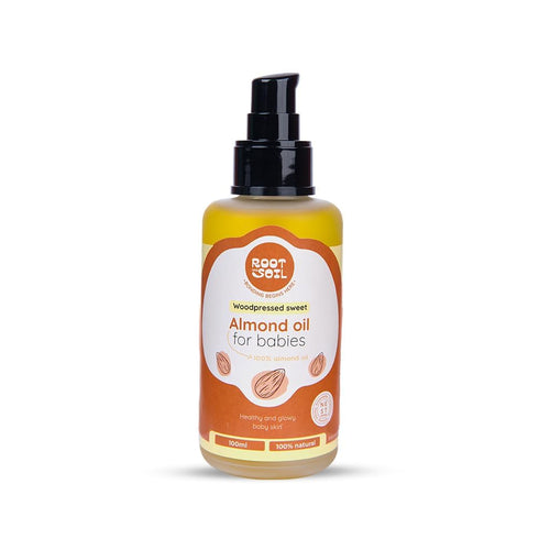 Generic ROOT & SOIL Wood-Pressed Sweet Almond Oil for Baby Massage, Pure Almond