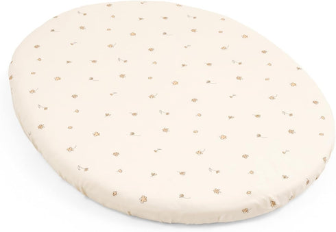 Stokke Sleepi Mini Fitted Sheet V3, Flower Ecru - Compatible with Sleepi