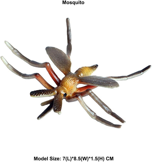 FLORMOON Realistic Mosquito Figurines - Insect Toy for Science Projects, Cake Toppers, and Educational Fun