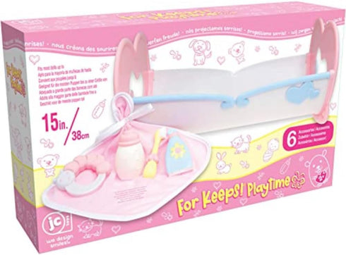 15" 2+, JC Toys Baby Doll Rocking Crib for Keeps Playtime! | Fits Dolls up to | Includes Bed Time Accessories | Ages