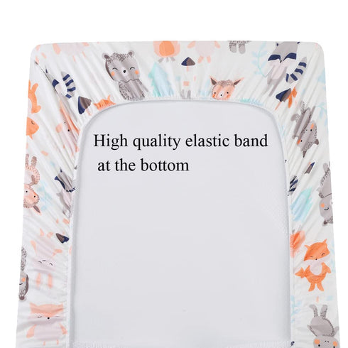 Changing Pad Cover Set, 3 Pack Jersey Knit Ultra Soft for Baby Boys Girls, Elephant, Tiger/Fox/Grey