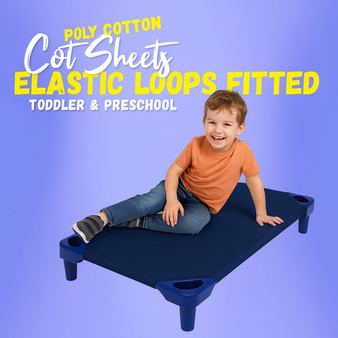 22"x40" Pack 12 Fitted Cot Sheet for Daycare Toddlers of Soft & Breathable Microfiber Cot Sheets with Reinforced