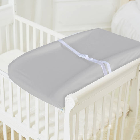 Changing Pad Covers 2 Pack Beige Grey for Boys Girls, Soft Cotton Unisex Changing Table Pad Cover 16" x 32" for