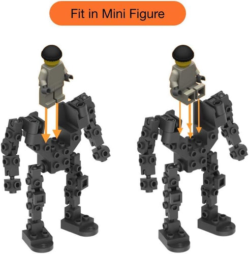 MyBuild Bricks Creative Building Bricks F504, 18 Pieces Mech Section Toy Building Block Spare Parts Socket and Clip