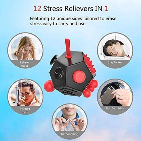 WCZCBOYA 12 A4) Sided Fidget Toys Cube,Dodecagon Fidget Toys for Kids Adults, Relief Stress and Anxiety Anti Depression