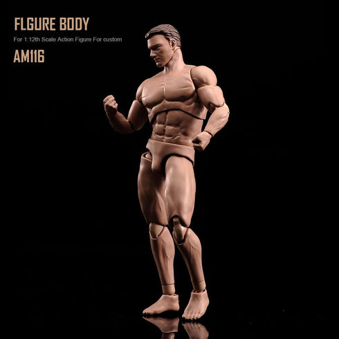 1:12 AM116 6inch Scale Male Action Figure Flexible Custom Muscle Male Figure Body PVC Miniature Figure Strong Dolls