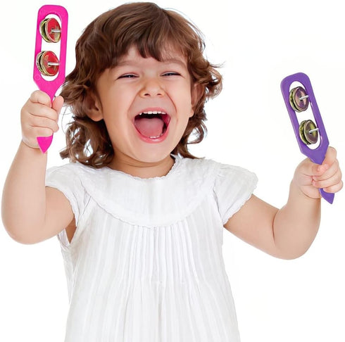 ArtCreativity Cymbals Tambourine for Kids, Pack of 12 Colorful Handheld Music Toys, Fun Party Favors